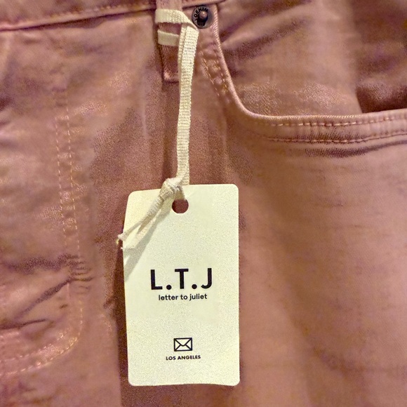 Letter to Juliette Wide Leg stretchy denim in Fondant Pink size 30 - Picture 8 of 11